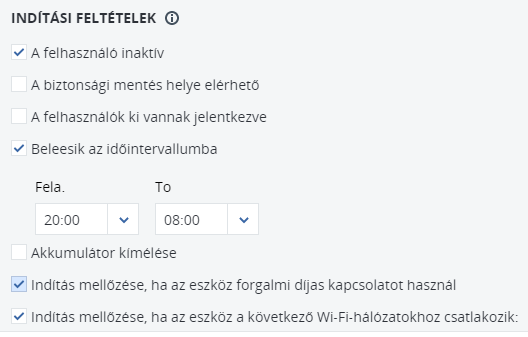 Acronis Cyber Cloud adatmentő program: indítási feltételek